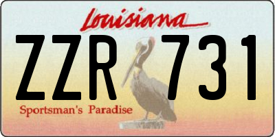 LA license plate ZZR731