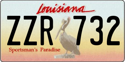 LA license plate ZZR732