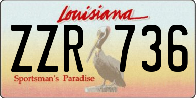 LA license plate ZZR736