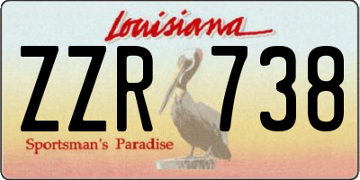 LA license plate ZZR738