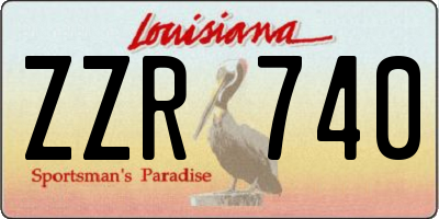 LA license plate ZZR740