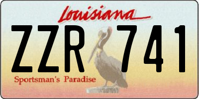 LA license plate ZZR741