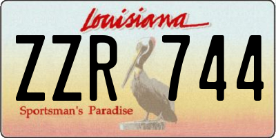 LA license plate ZZR744