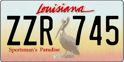 LA license plate ZZR745