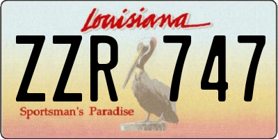 LA license plate ZZR747