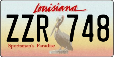 LA license plate ZZR748