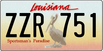 LA license plate ZZR751