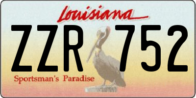 LA license plate ZZR752