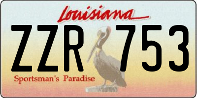 LA license plate ZZR753