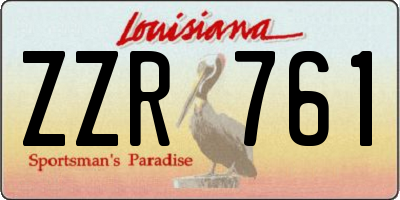 LA license plate ZZR761