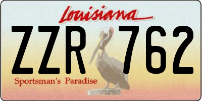 LA license plate ZZR762