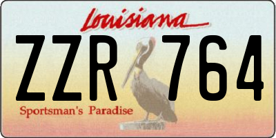 LA license plate ZZR764