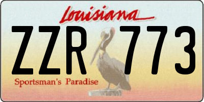 LA license plate ZZR773