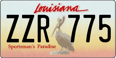 LA license plate ZZR775