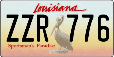 LA license plate ZZR776