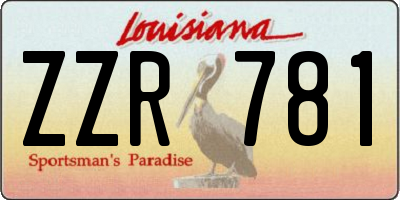 LA license plate ZZR781