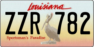 LA license plate ZZR782