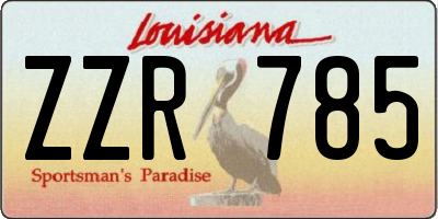 LA license plate ZZR785