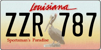 LA license plate ZZR787