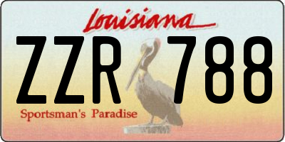 LA license plate ZZR788