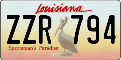 LA license plate ZZR794