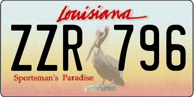 LA license plate ZZR796