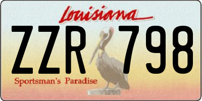 LA license plate ZZR798