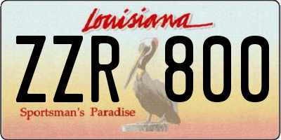 LA license plate ZZR800