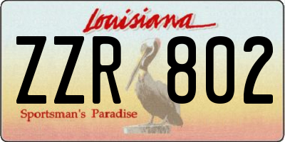 LA license plate ZZR802