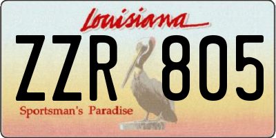 LA license plate ZZR805