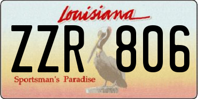 LA license plate ZZR806