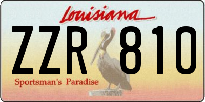 LA license plate ZZR810