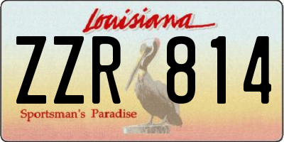 LA license plate ZZR814