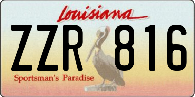 LA license plate ZZR816