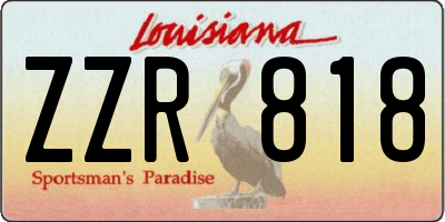 LA license plate ZZR818