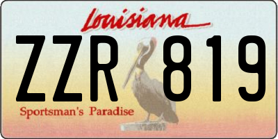 LA license plate ZZR819