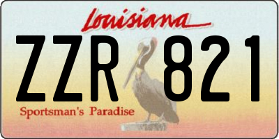 LA license plate ZZR821