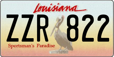 LA license plate ZZR822