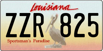 LA license plate ZZR825