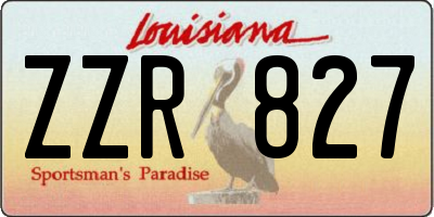 LA license plate ZZR827