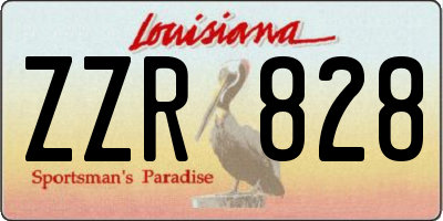 LA license plate ZZR828