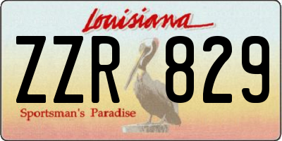 LA license plate ZZR829