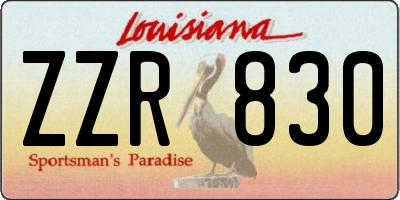 LA license plate ZZR830