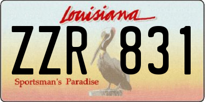 LA license plate ZZR831