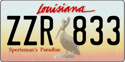 LA license plate ZZR833
