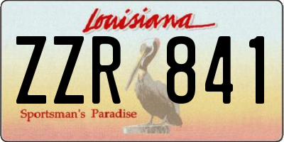 LA license plate ZZR841