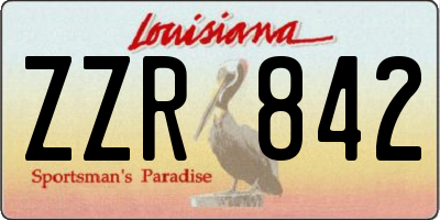LA license plate ZZR842