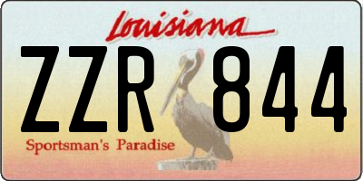 LA license plate ZZR844