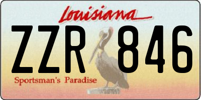 LA license plate ZZR846