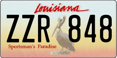 LA license plate ZZR848